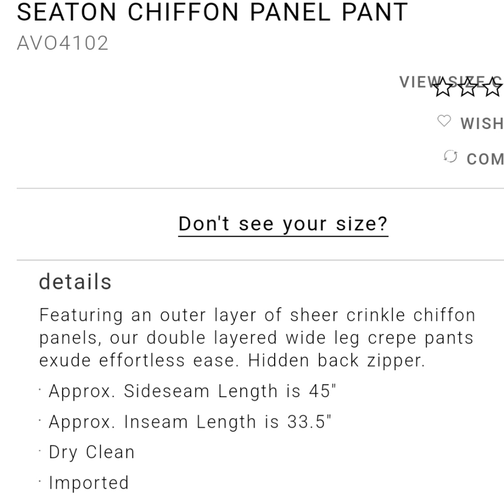Tadashi Seaton Chiffon Panel Pant, Size 4 - Picture 14 of 14